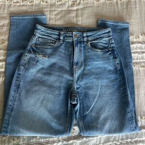 American Eagle Outfitters Women's Light Blue High Rise Jeans